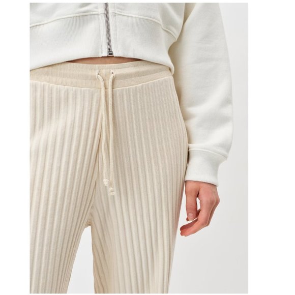 John Elliot Ribbed Terry Sweatpants, Cloud/Cream - Picture 2 of 6